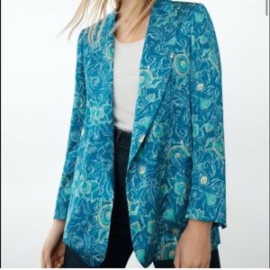 Zara satin Effect Floral Blazer